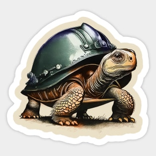 Tortoise with Helmet Sticker